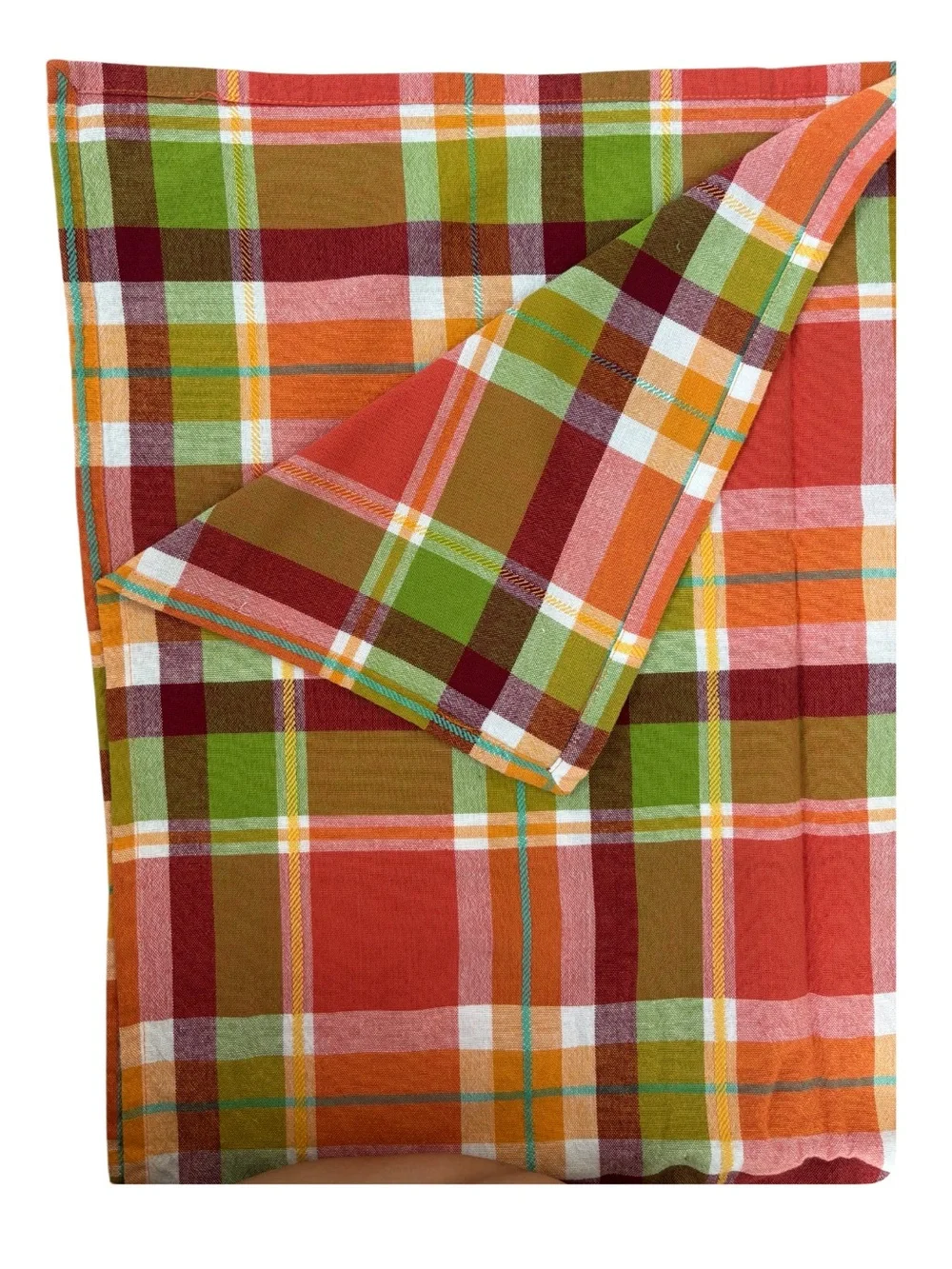 Autumn Tablecloth Fall Plaid Traditional Farmhouse Boho Cottage Tan 110” x 85”